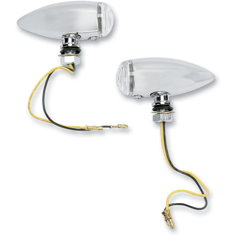 DRAG SPECIALTIES Bullet LED Marker Lights – Smooth – Clear Chrome Marker Lights  Marker Light