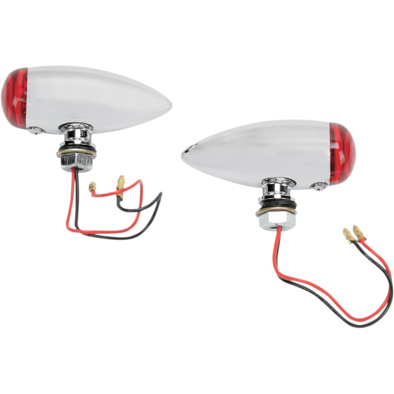 DRAG SPECIALTIES Bullet LED Marker Lights – Smooth – Red Chrome Marker Lights  Marker Light