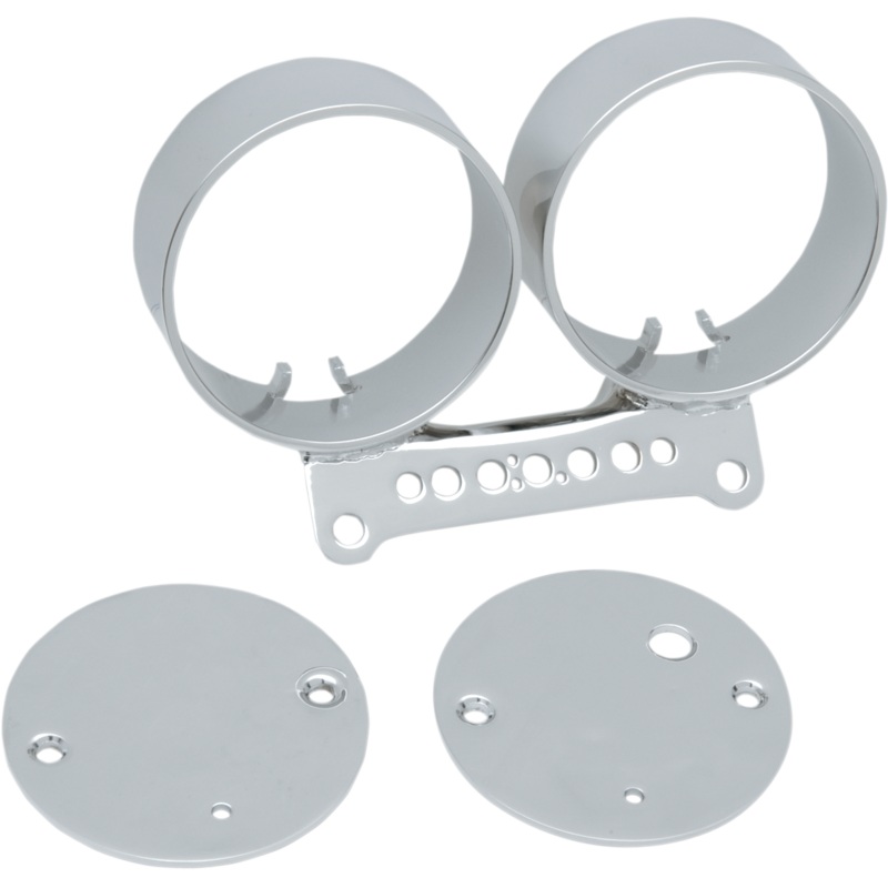 DRAG SPECIALTIES Dual Gauge Bracket –  Chrome Gauge Bracket
