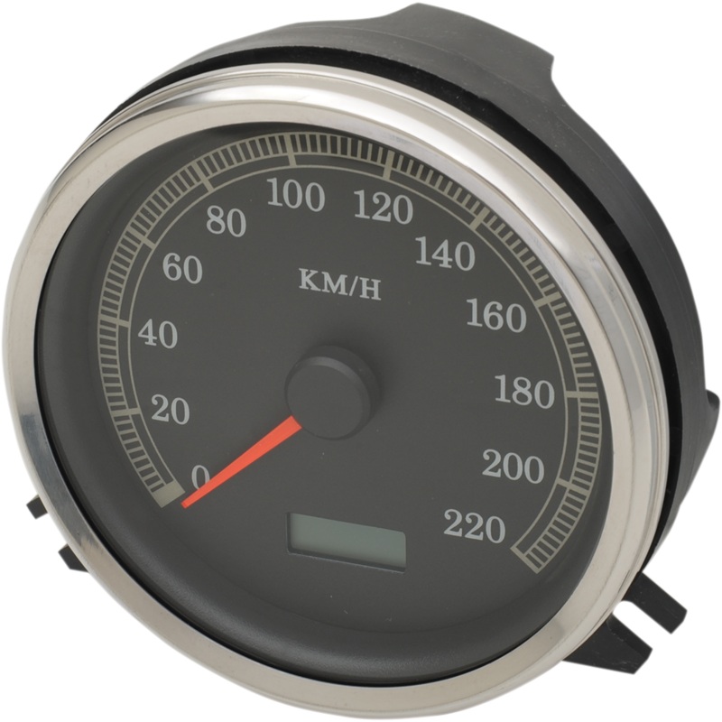 DRAG SPECIALTIES Electronic KM/H Speedometer – Black Face Electronic Speedometer