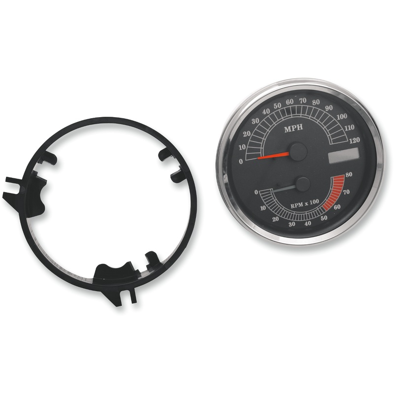 DRAG SPECIALTIES Electronic Speedometer/Tachometer – Stock Look – 120 mph/8000 rpm Electric Speedometer/Tachometer