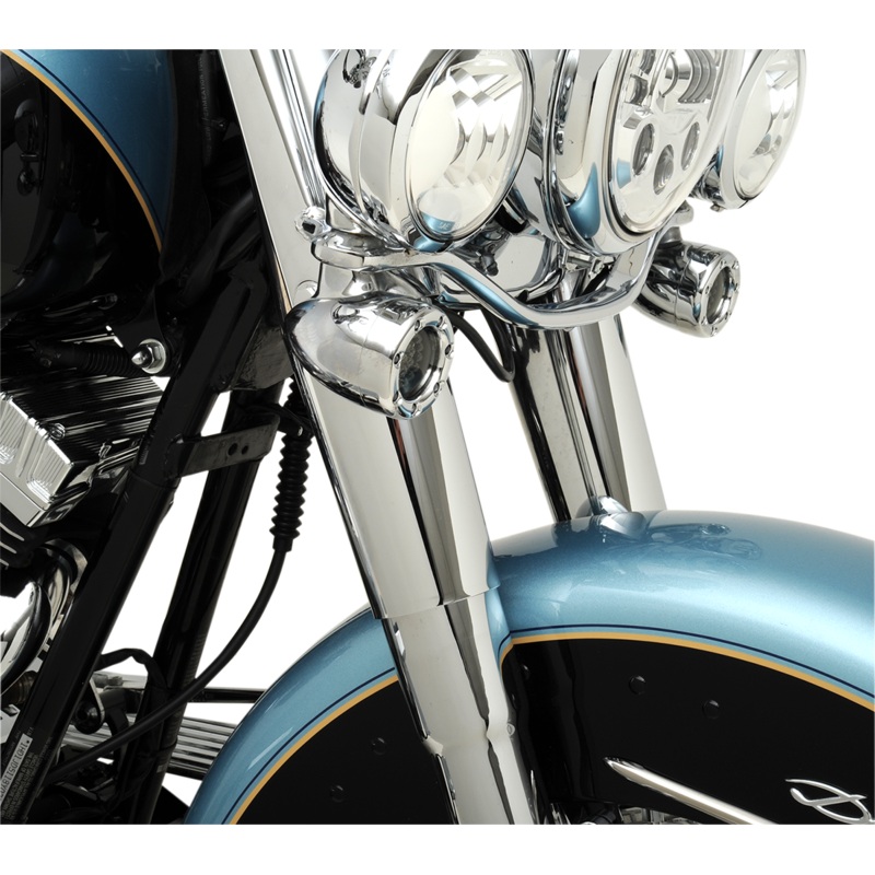 DRAG SPECIALTIES Fork Slider Covers – Chrome – Smooth – Stock Length – Replacement OEM Number 45964-86 Fork Slider Covers  Smooth
