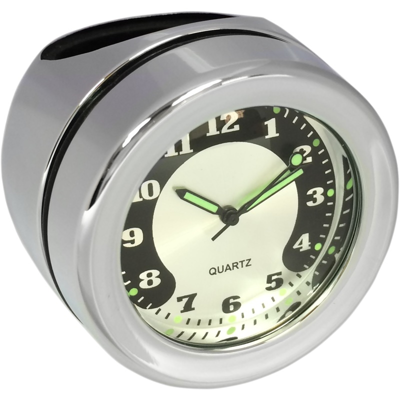 DRAG SPECIALTIES Handlebar Mount Clock – Chrome – For 1.25 Bar Handlebar Mounted Accessories
