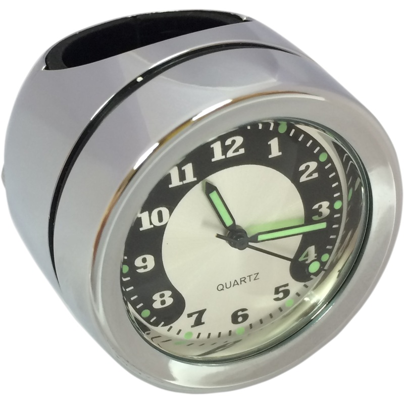 DRAG SPECIALTIES Handlebar Mount Clock – Chrome – For 1 Bar Handlebar Mounted Accessories