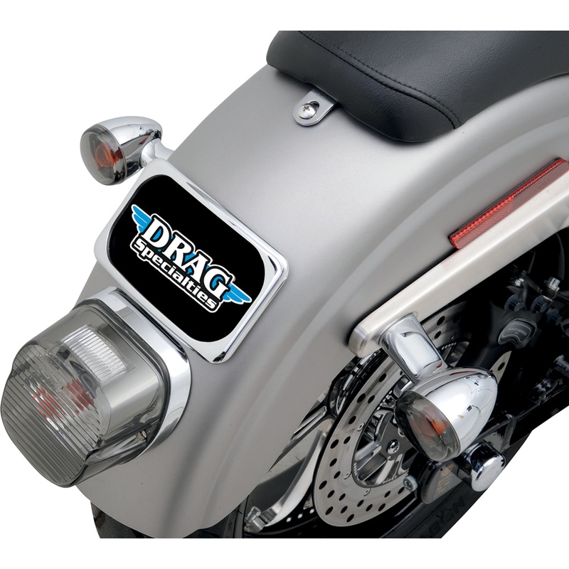 DRAG SPECIALTIES License Plate Mount – 3 Hole – Chrome Small Radius Three-Bolt Style License Plate Mount Assembly