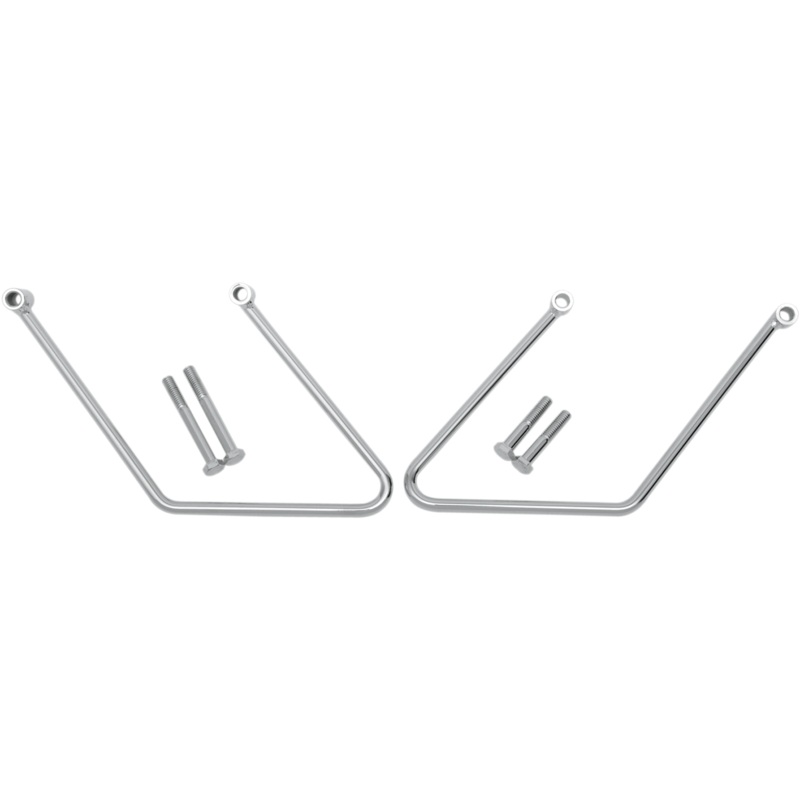 DRAG SPECIALTIES Saddlebag Support – FX/FLST Chrome Saddlebag Support Brackets