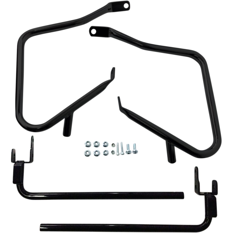 DRAG SPECIALTIES Saddlebag Support Kit – 14-19 FLT – Black Saddlebags Guards/Support Kit