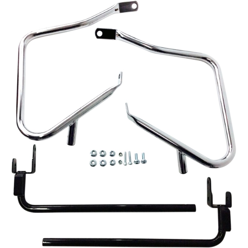 DRAG SPECIALTIES Saddlebag Support Kit – 14-19 FLT – Chrome Saddlebags Guards/Support Kit