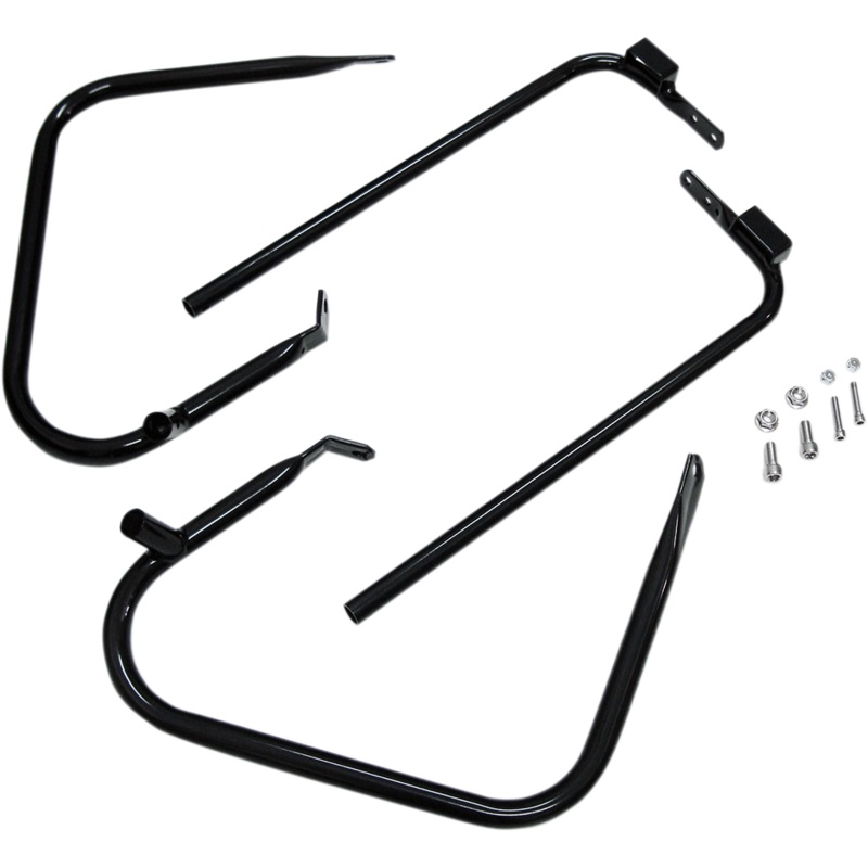 DRAG SPECIALTIES Saddlebag Support Kit – 97-08 FLT – Black Saddlebags Guards/Support Kit