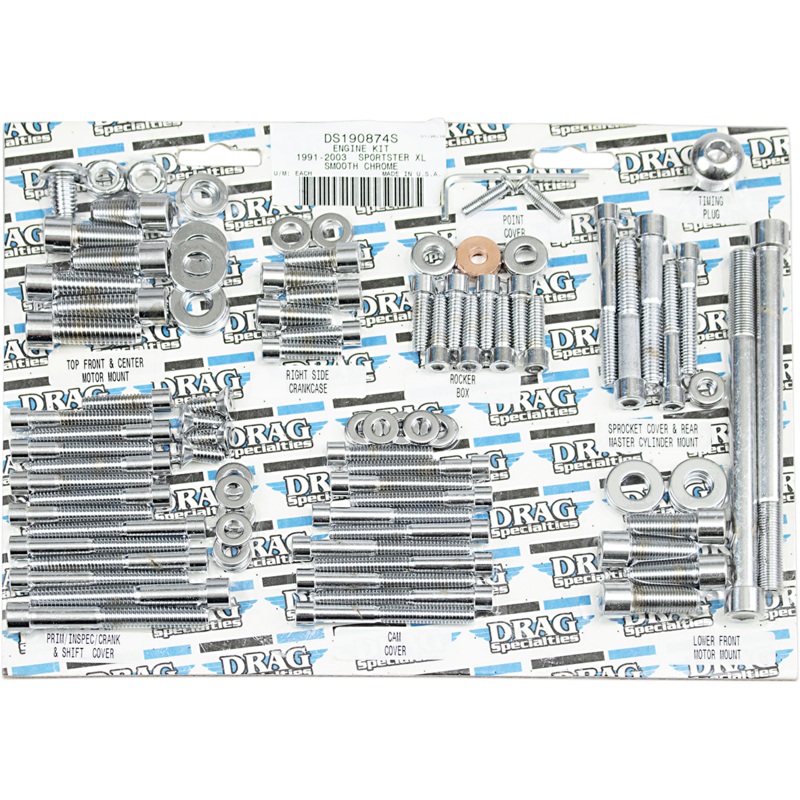 DRAG SPECIALTIES Smooth Socket Motor  91-03 XL Bolt Set