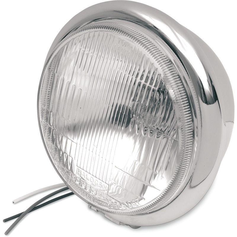 DRAG SPECIALTIES Bottom Mount H4 Headlight – 5-3/4 – Chrome 5-3/4 Headlight Assemblies  Headlight