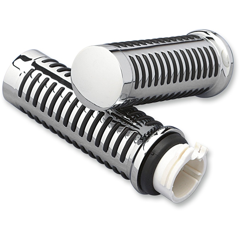 DRAG SPECIALTIES Chrome Grips Chrome O-Ring Design Grips