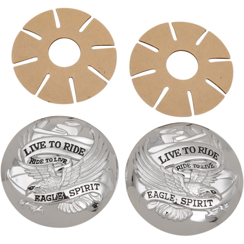 DRAG SPECIALTIES Live to Ride Gas Cap Cover – Chrome Live to Ride Gas Cap Covers