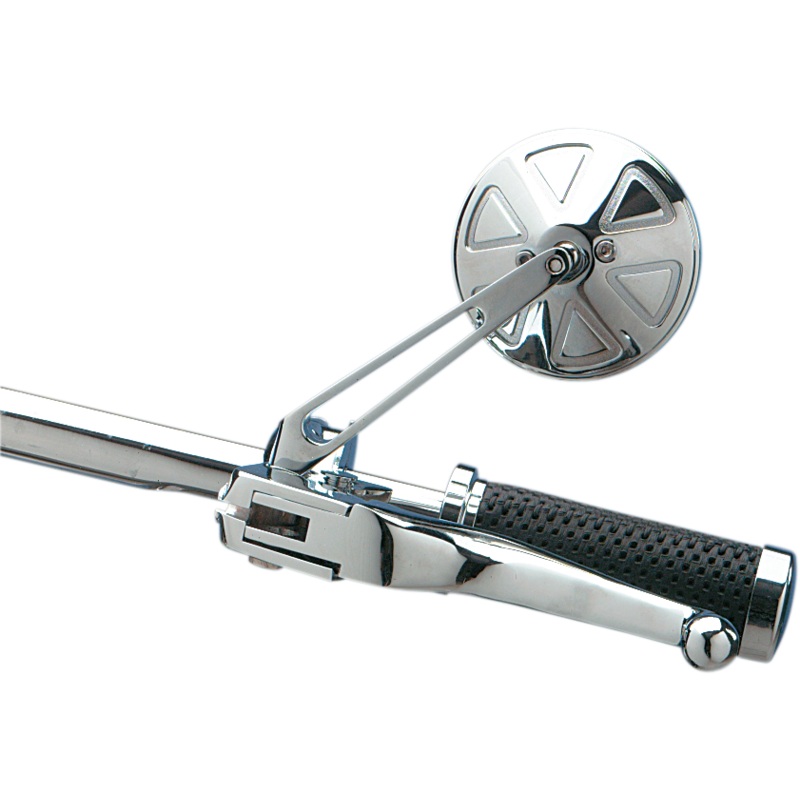 DRAG SPECIALTIES Round Mirror with Short Stem Round Series Mirror
