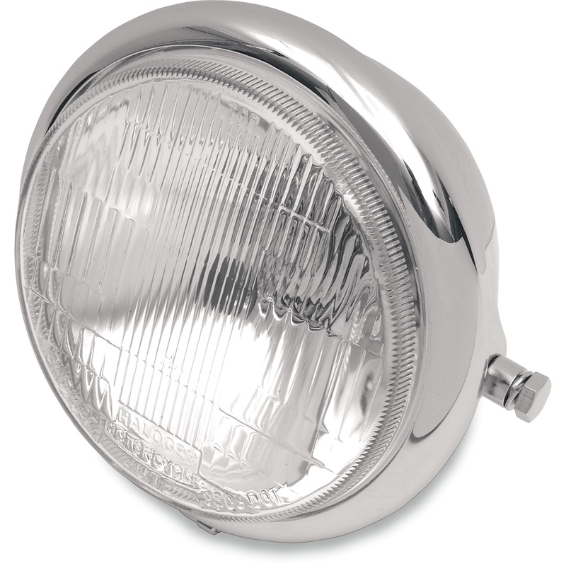 DRAG SPECIALTIES Side Mount H4 Headlight – 5-3/4 – Chrome 5-3/4 Headlight Assemblies  Headlight