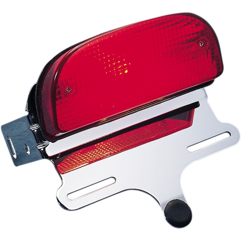 DRAG SPECIALTIES Taillight/Bracket Mount – Harley Davidson Custom Fat Bob-Style Taillight and Chrome Bracket Assembly