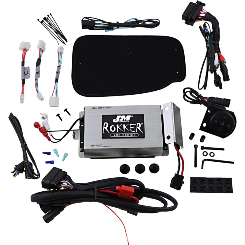 J & M 400W 2-Channel Bluetooth Amp Kit – Harley Davidson ROKKER XXR 400W Bluetooth Controlled Amplifier Kit