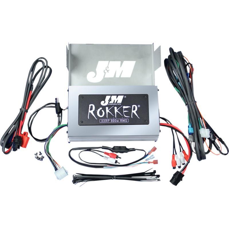 J & M 800w 4-Channel Rokker Amplifier – ’05-’13 FLHTCU FLHTK Rokker XXR 800w 4-Channel DSP Programmable Amplifier Kit