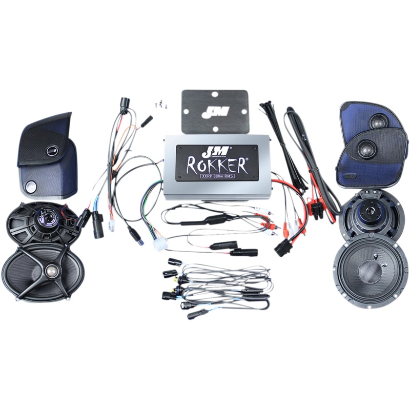 J & M ROKKER XXR EXTREME 800w 4-Spkr/Amp Install Kit – 14-20 FLTR ROKKER Amplifier/Speaker Kit