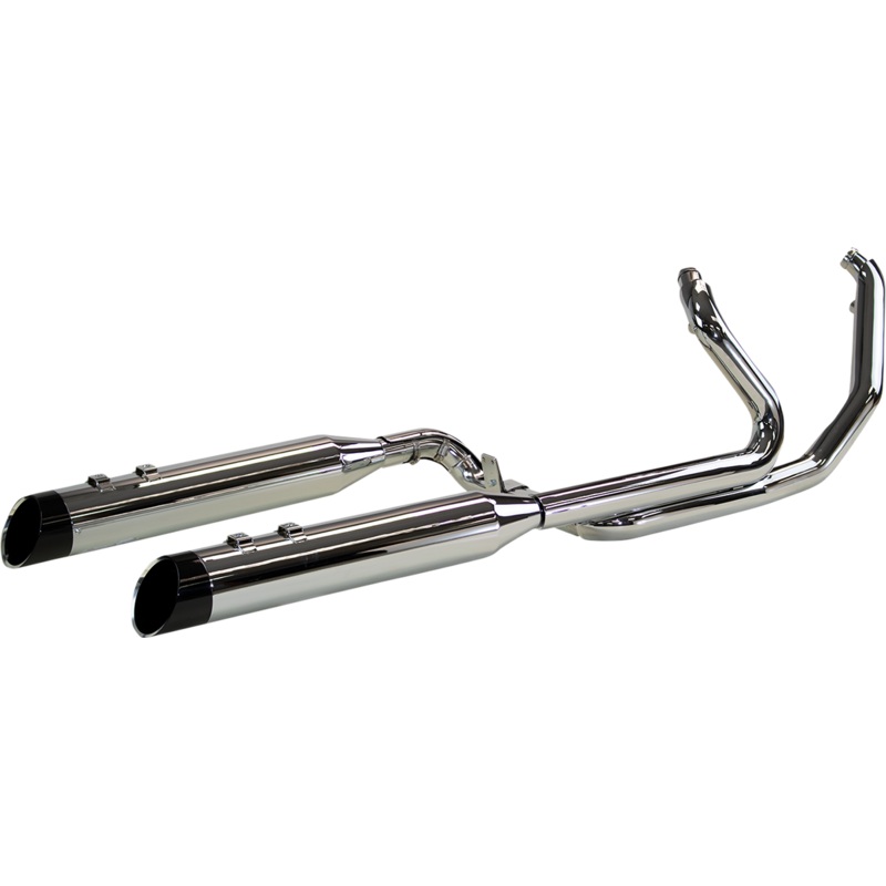 KHROME WERKS 2:2 Exhaust with 4.5 Muffler – Chrome – FL 2-Into-2 Two-Step Crossover Header Systems