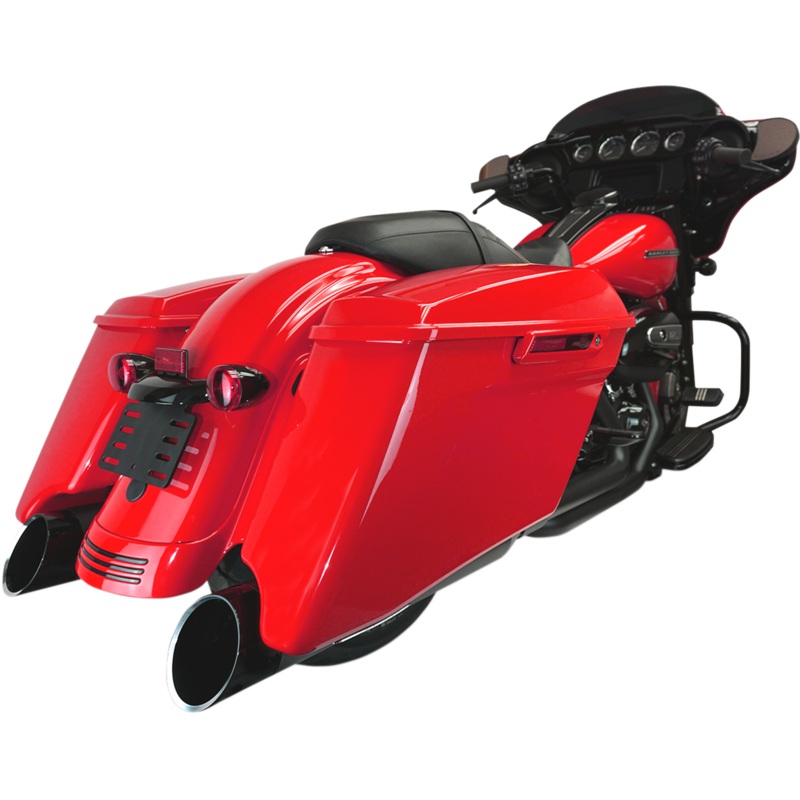 KHROME WERKS 4.5 Mufflers for Touring – Black with Edge HP-Plus 4.5 Slip-On Mufflers