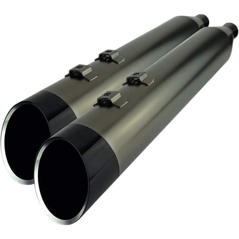 KHROME WERKS 4.5 Mufflers for Touring – Smoked Khrome with Edge HP-Plus 4.5 Slip-On Mufflers