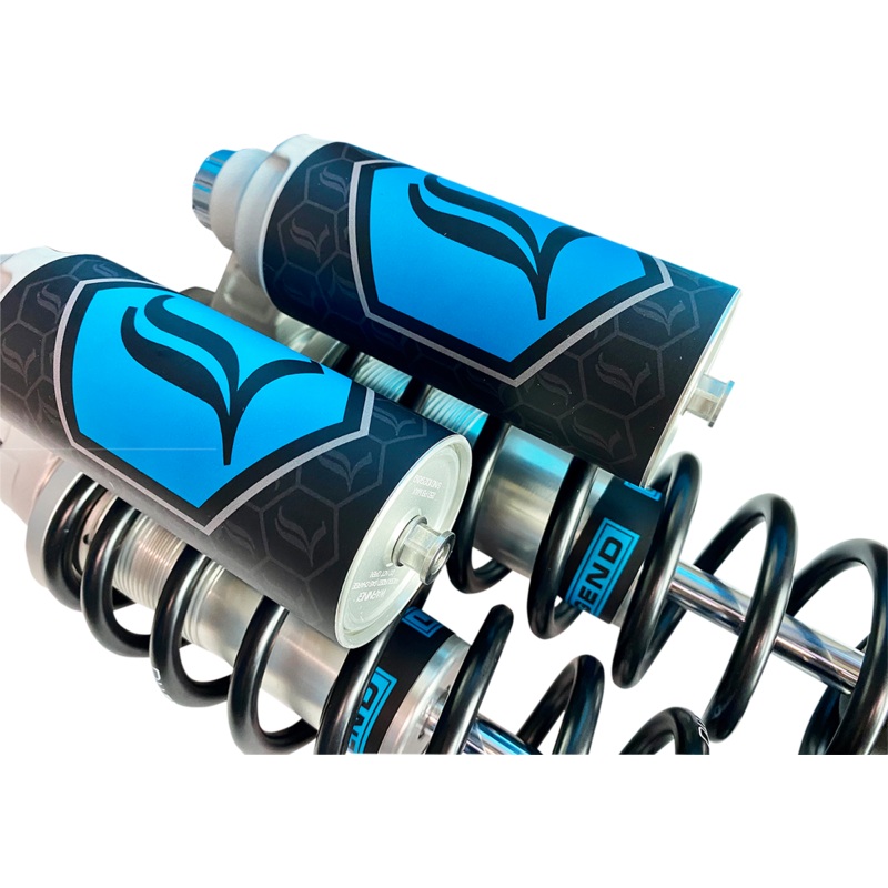 LEGEND SUSPENSION REVO ARC Piggyback Shocks – Heavy Duty – Clear – 13 – ’99-’17 Dyna REVO ARC Piggyback Coil Suspension