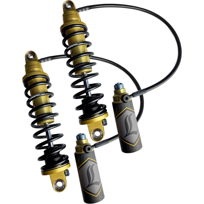 LEGEND SUSPENSION REVO ARC Remote Reservoir Shocks – Heavy Duty – Gold – 13 – ’99-’08 FL REVO ARC Remote Reservoir FL Coil Suspension