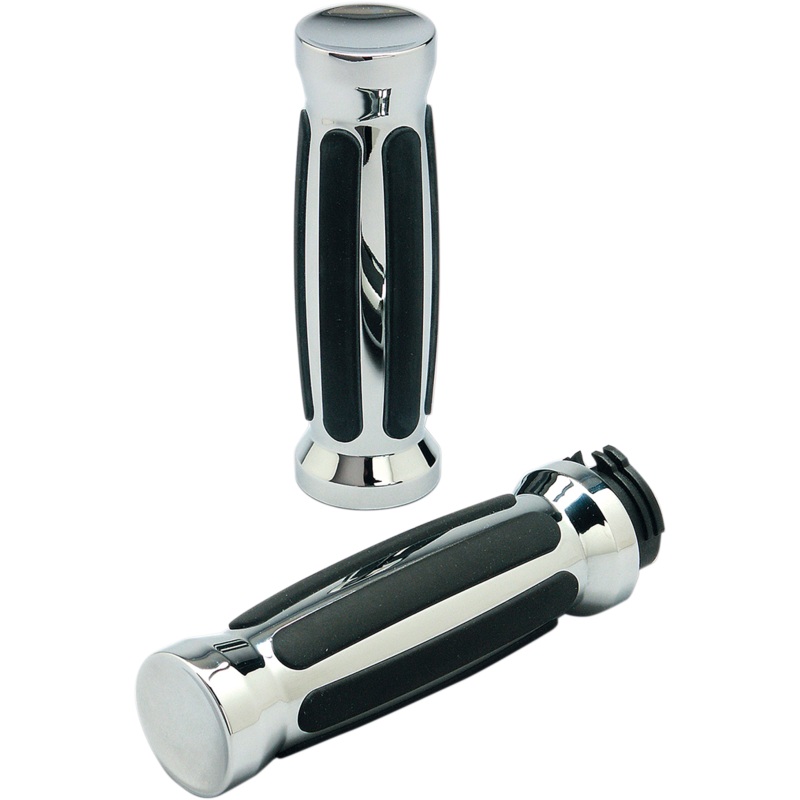 PRO-ONE PERF.MFG. Chrome Straight Rubber Grips for TBW Custom Straight Rubber Grips