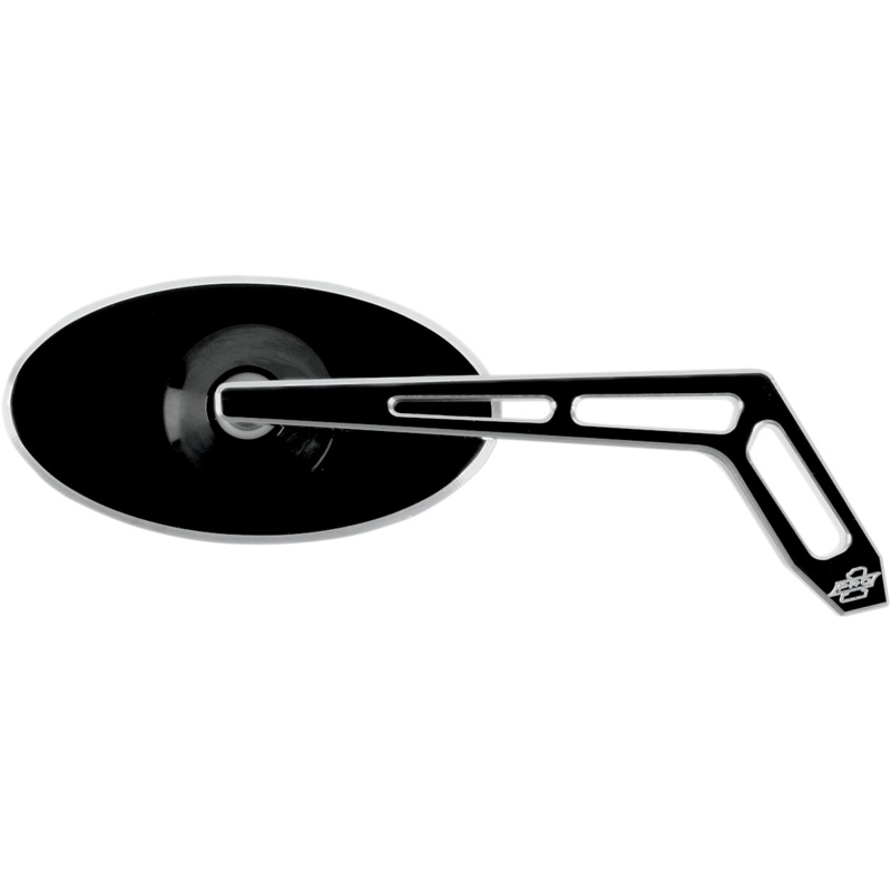 PRO-ONE PERF.MFG. Mirror – Oval – Black – Right Billet Aluminum Mirrors with Clear Glass  Weekend Warrior