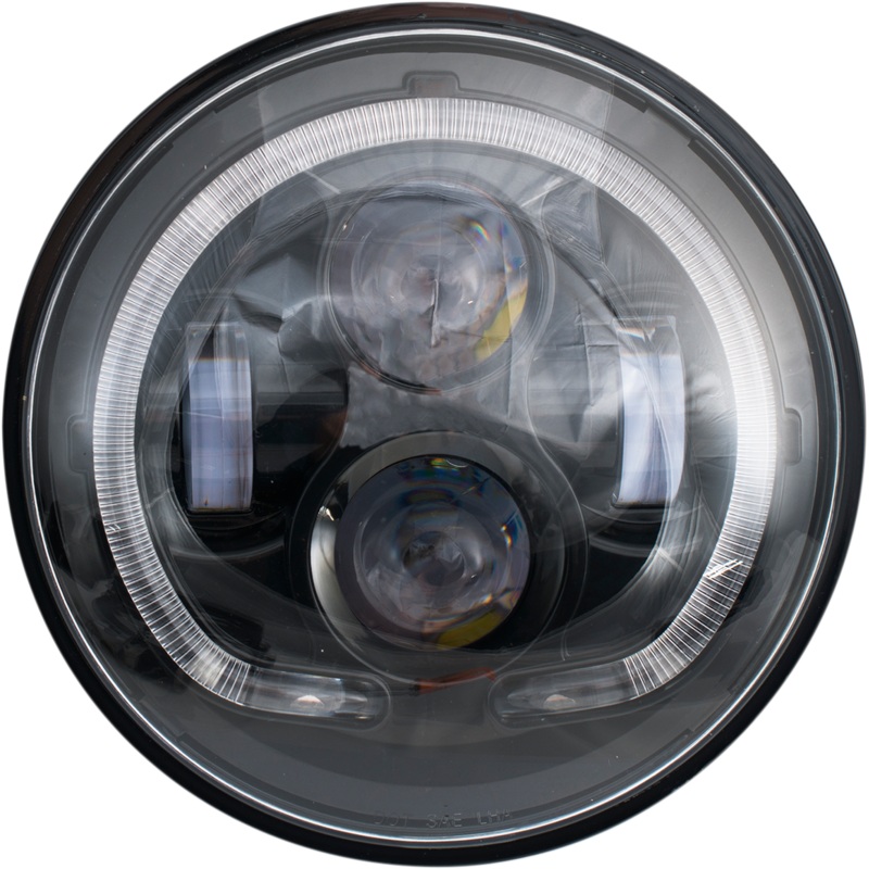 RIVCO PRODUCTS 7 LED Headlight – Black Illuminati LED Headlight Assembly