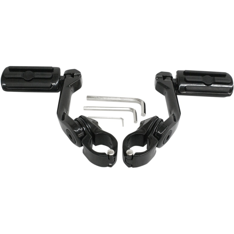 RIVCO PRODUCTS Highway Pegs With Mount – Black Highway Pegs with Mount Set Kit