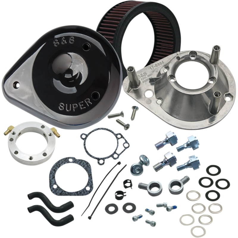 S&S CYCLE Air Cleaner Twin Cam Tear Drop Gloss Black Air Cleaner Kit