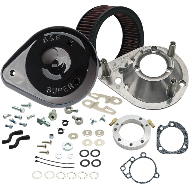 S&S CYCLE Air Cleaner XL Tear Drop Gloss Black Air Cleaner Kit