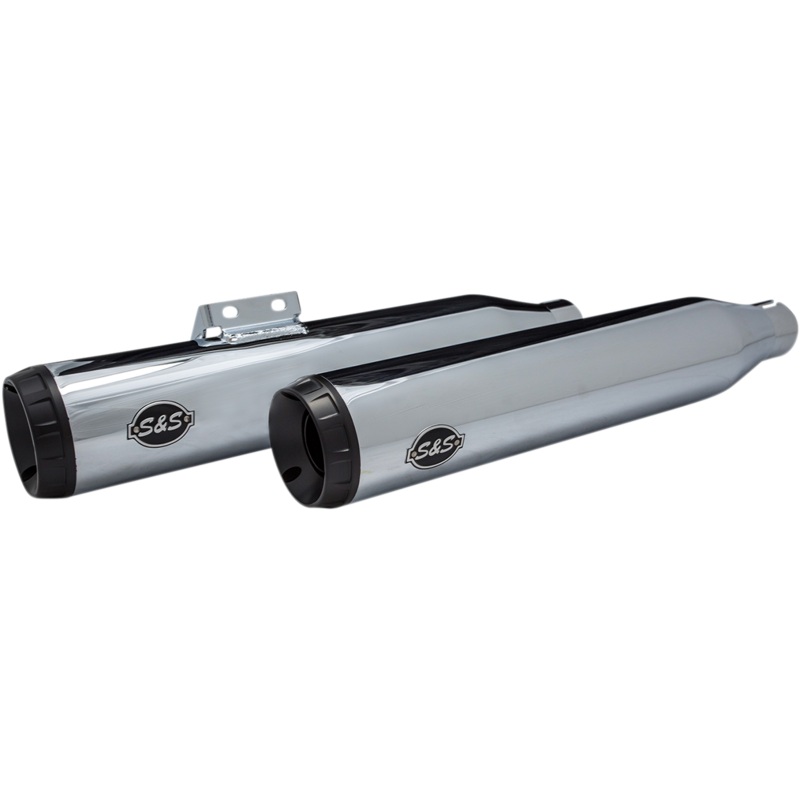 S&S CYCLE Grand National Race Mufflers for Softail – Chrome Grand National Race Slip-On Mufflers