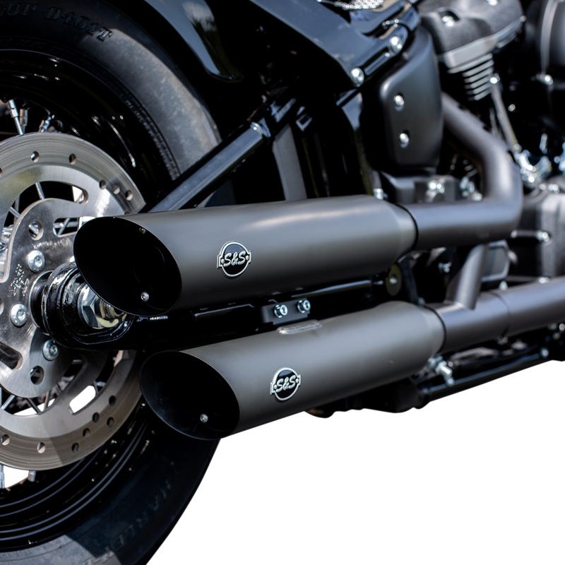 S&S CYCLE Slash Cut Race Mufflers – Black Slash Cut Race Slip-On Mufflers