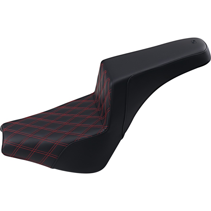 SADDLEMEN Step Up Seat – Driver’s Lattice Stitched – Red Step Up Seat  Lattice Stitched