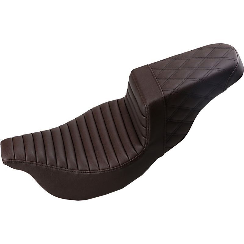 SADDLEMEN Step Up Seat – Lattice Stitched – Brown –  FLH Step Up Seat  Lattice Stitched