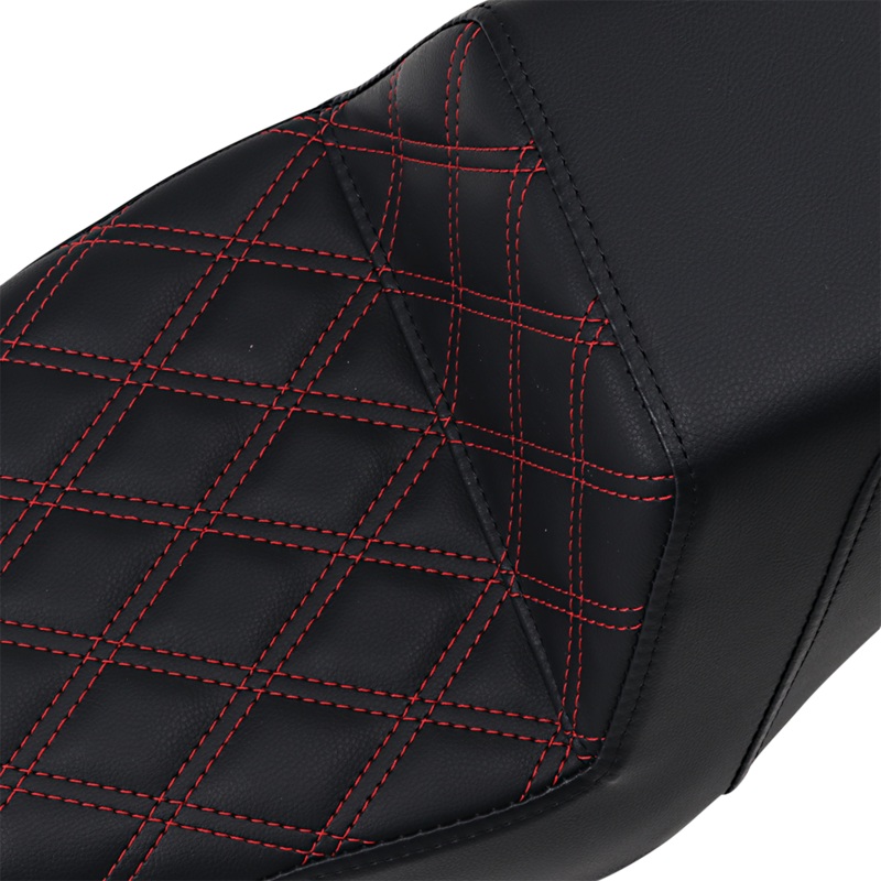 SADDLEMEN Step Up Seat -Lattice Stitched – Red Stitched – XL Step Up Seat  Lattice Stitched