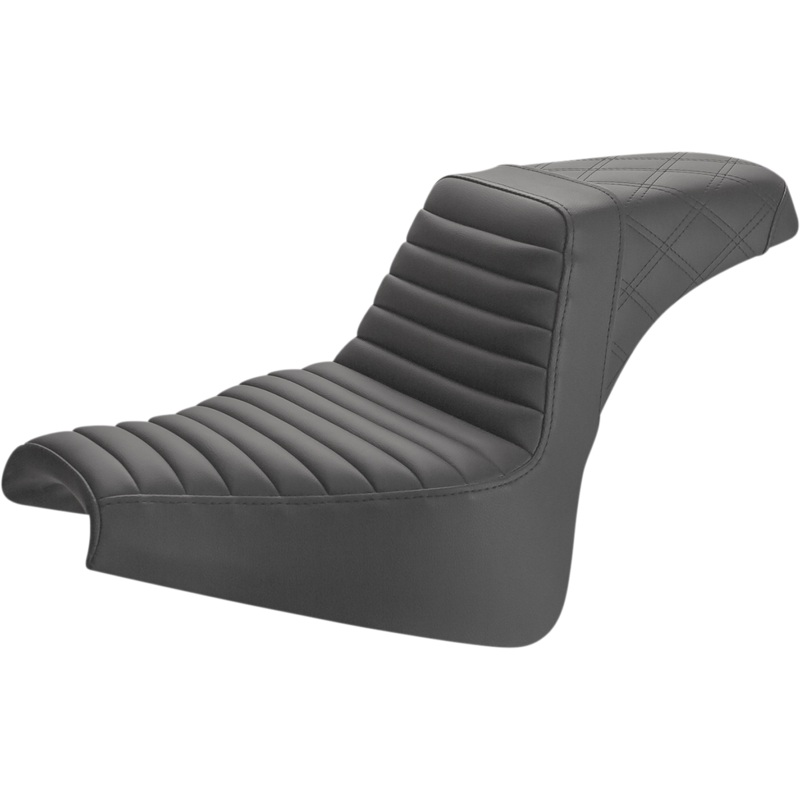 SADDLEMEN Step Up Seat – Tuck and Roll/Lattice Stitched – Black Step Up Seat  Rear Lattice Stitch/Tuck and Roll