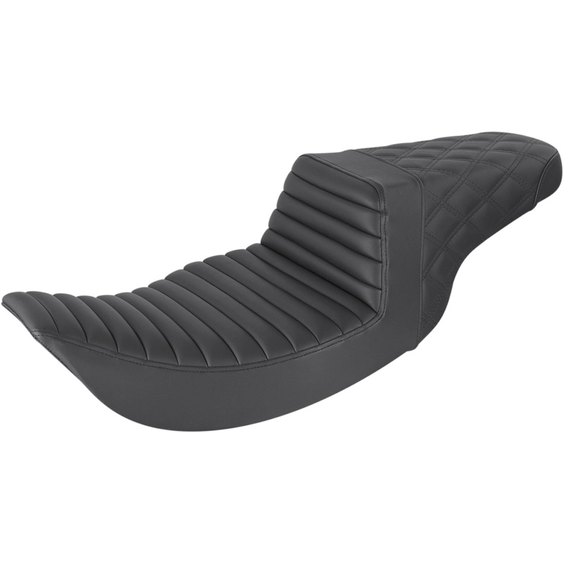 SADDLEMEN Step Up Seat – Tuck and Roll/Lattice Stitched – Black Step Up Seat  Tuck and Roll/Lattice Stitched
