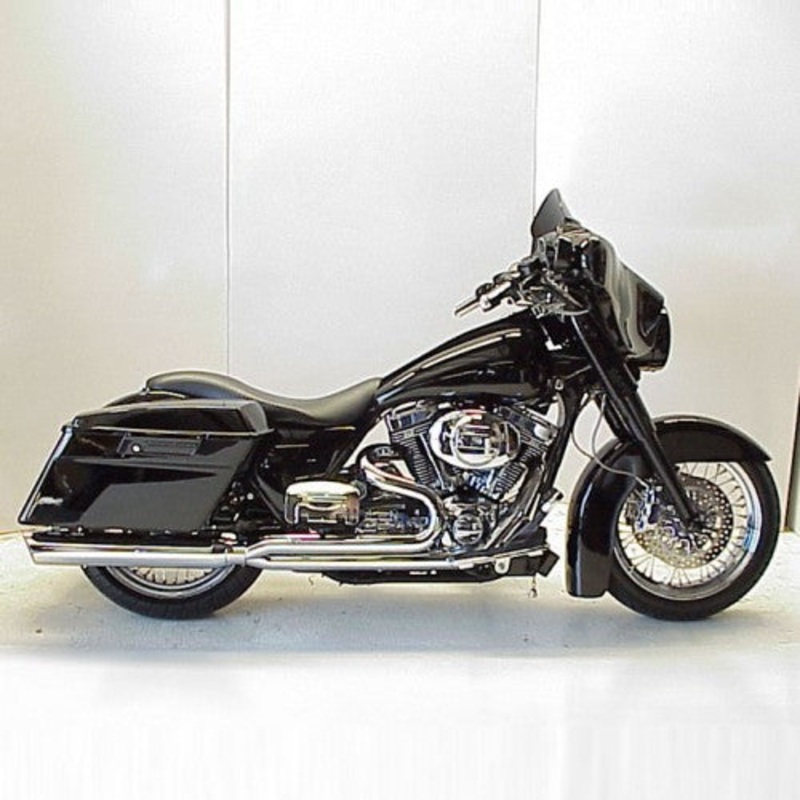 D&D 1995-2006 Harley Touring Boarzilla 2:1 Full Exhaust System – Black – Straight Cut Tip No Ghost Pipe