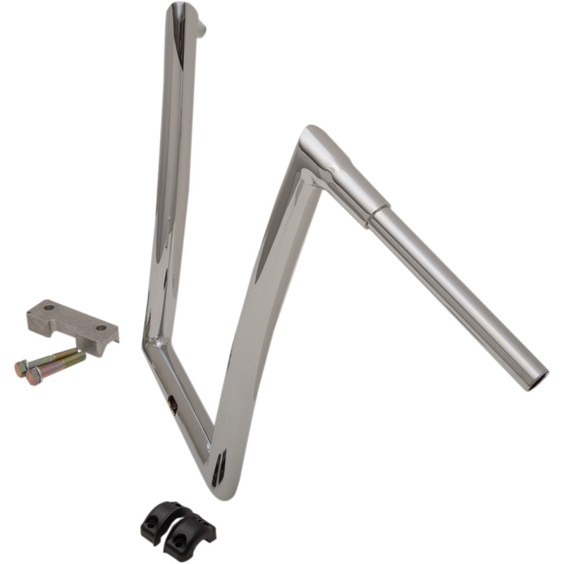TODD’S CYCLE Chrome 1-1/2 Touring Strip Handlebar with 17 Rise 1-1/2 Strip Handlebar