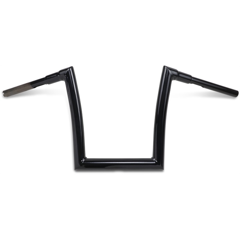 TODD’S CYCLE Gloss Black 1-1/2 Strip Handlebar with 12 Rise 1-1/2 Strip Handlebar