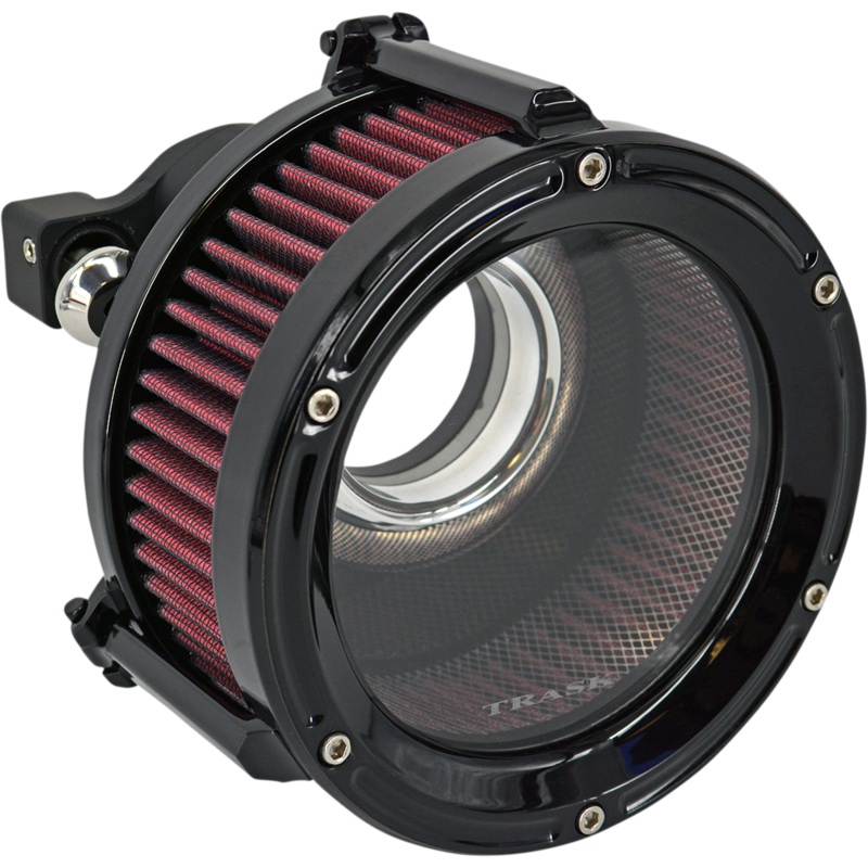 TRASK Air Cleaner Assault Gloss Black 91-20XL Assault Charge High-Flow Air Cleaner