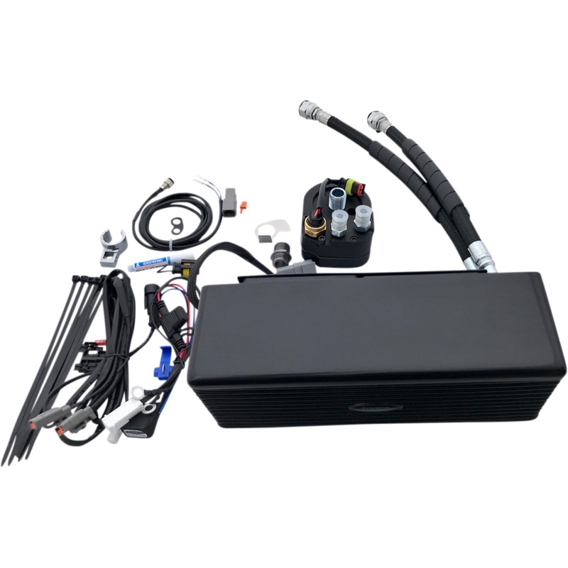 ULTRACOOL Oil Cooler Kit – Black – Below Regulator Mount 3.0 Below Regulator Mount Oil Cooler with Fan Kit for Dyna