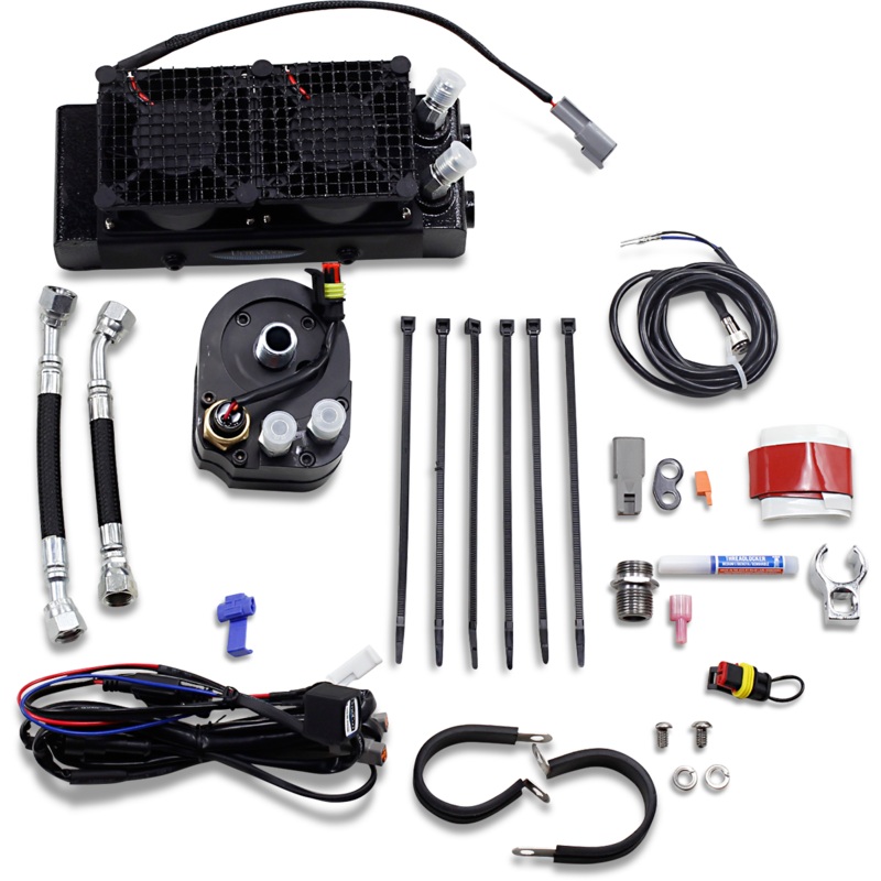 ULTRACOOL Oil Cooler Kit – Black – Fairing Mount 3.0 Lower Fairing Mount Oil Cooler with Fan Kit for FLH