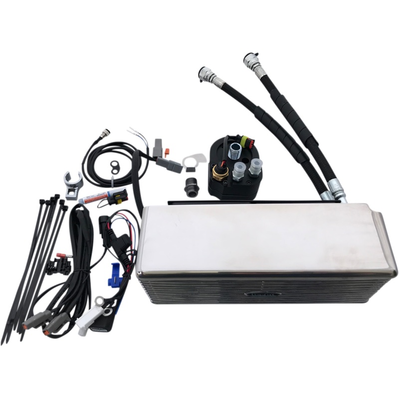 ULTRACOOL Oil Cooler Kit – Chrome – Below Regulator Mount 3.0 Below Regulator Mount Oil Cooler with Fan Kit for Dyna