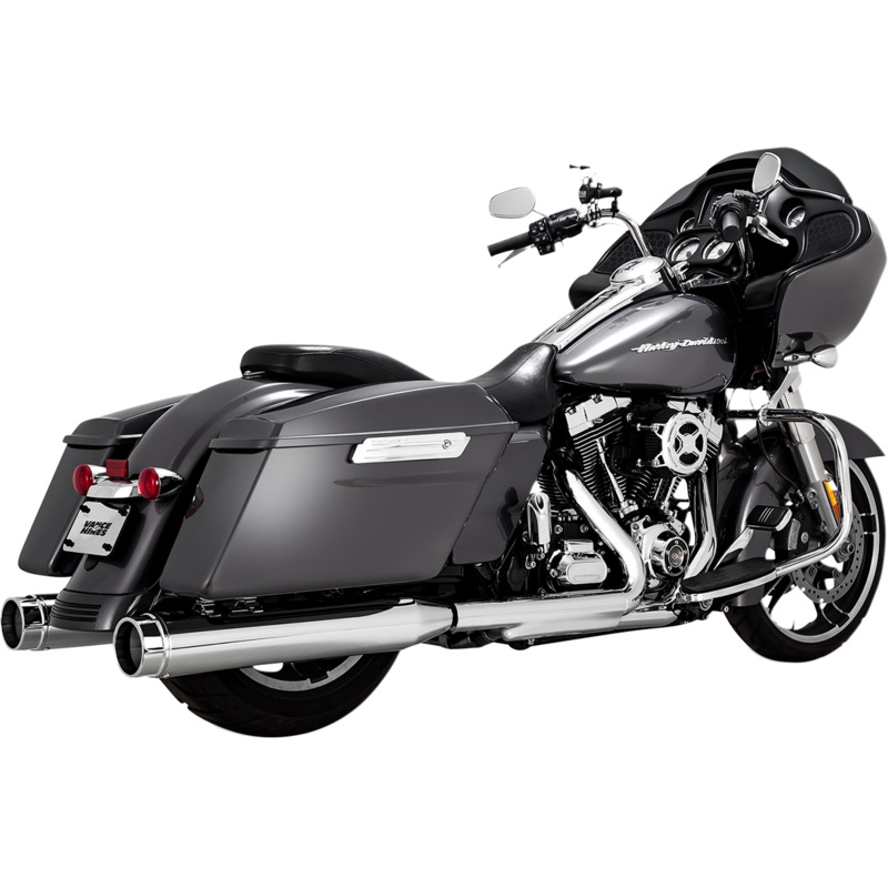 VANCE & HINES 4.5 Torquer Mufflers for ’95-’16 FL – Chrome Torquer 450 Slip-On Mufflers
