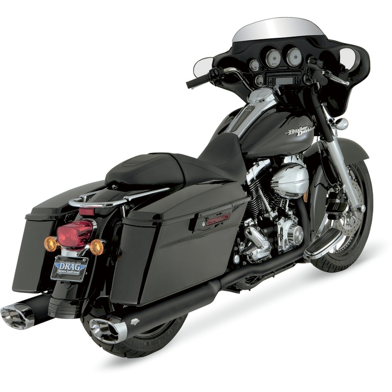 VANCE & HINES Dual Headpipes for ’95-’08 FL – Black Dresser Duals Header System